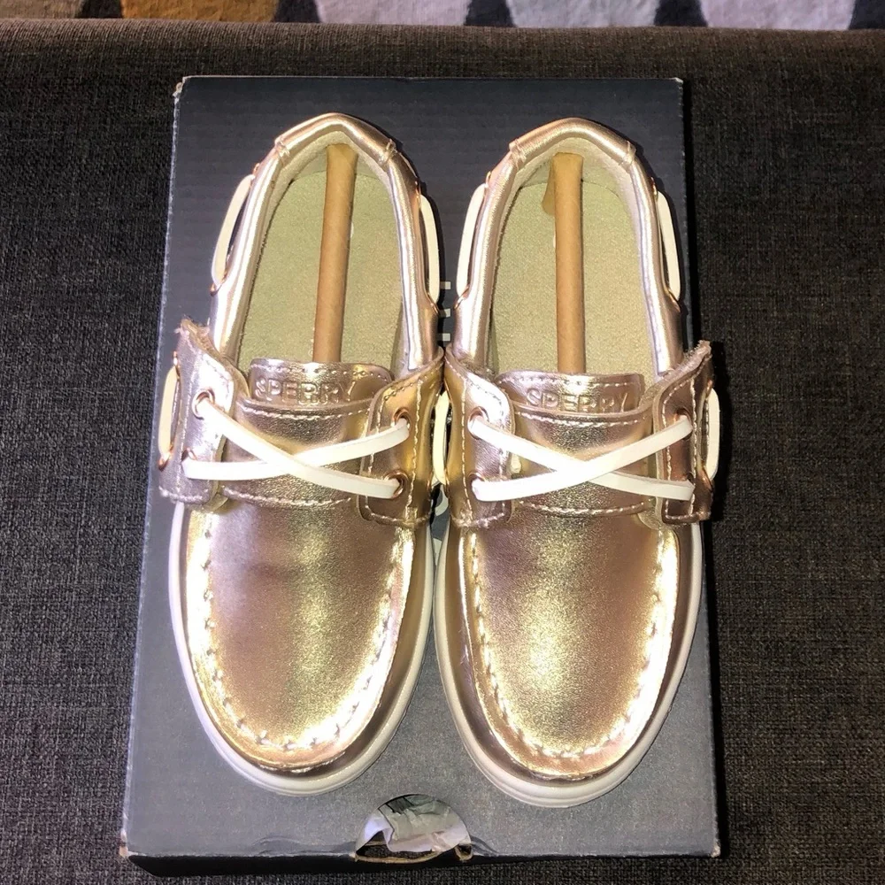 Sperry Kids Iridescent Gold Boat Shoes